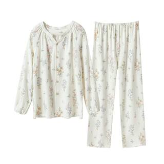 嫚熙夏季孕妇哺乳吸汗睡衣产后弹力丝麻棉带胸垫月子服家居服套装