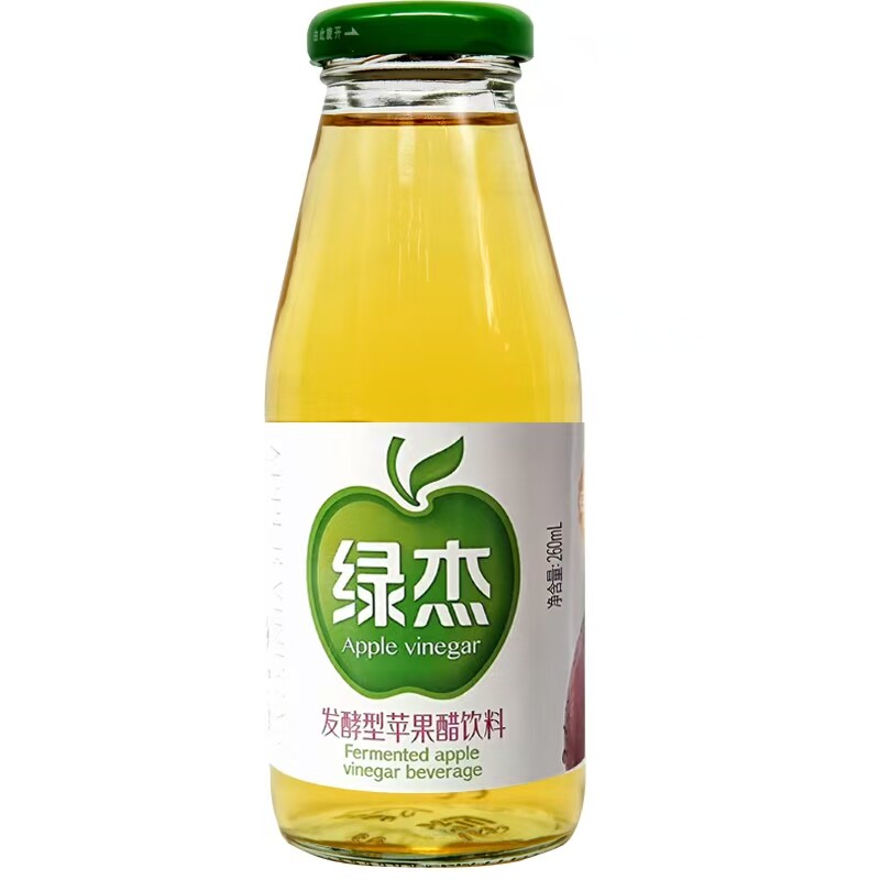 山东烟台绿杰发酵型苹果醋风味饮料260ml×6玻璃瓶装果汁饮料饮品