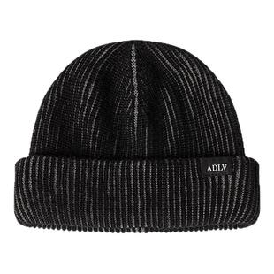 ADLV双拼针织帽冷帽纯色针织帽子秋冬季新款男女款加厚保暖毛线帽