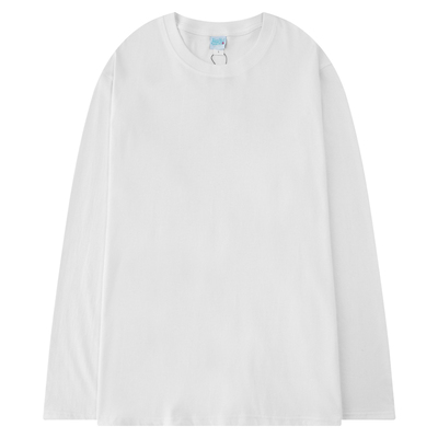 纯棉宽松嘻哈长袖秋男女白色T恤