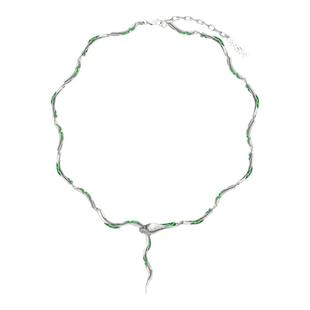 MASW麻秀原创设计灵蛇系列欧美范甜酷辣妹项链ins个性蛇头锁骨链