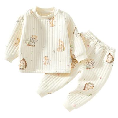 小聪熊宝宝衣服纯棉秋冬分体套装