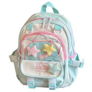 学院风可爱小清新撞色书包女初中女生高中学生双肩包旅游轻便背包