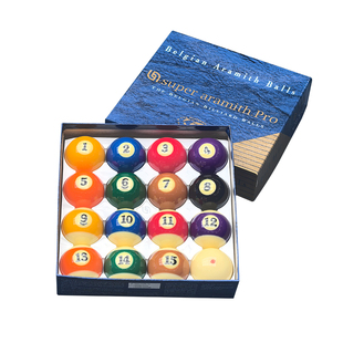 雅乐美tv台球球子金奖球珠水晶球黑金刚标准中式黑八台球子57.2mm