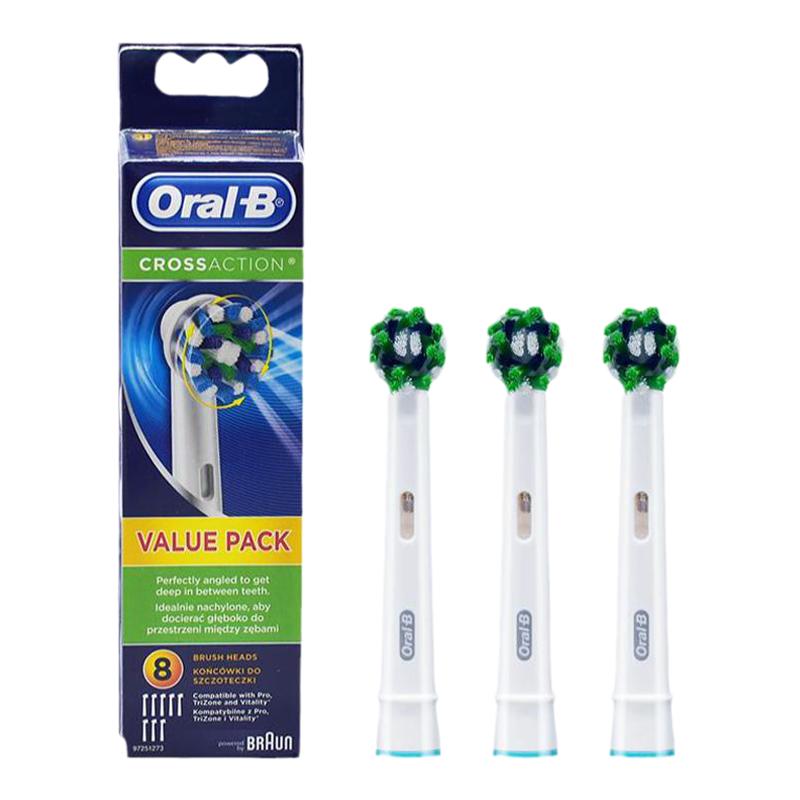 OralB/欧乐B成人电动牙刷头德国原装进口清洁替换头软毛旋转