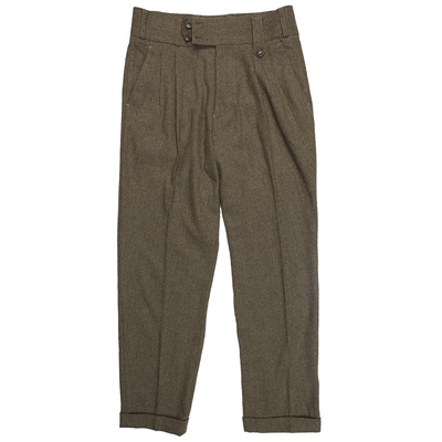 古着廓尔格直筒高腰九分裤