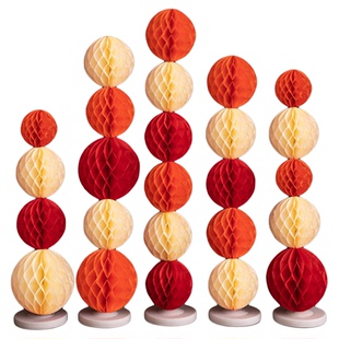 蜂窝球装饰立柱订婚结婚周岁婚房布置套装卧室客厅背景墙婚礼灯笼