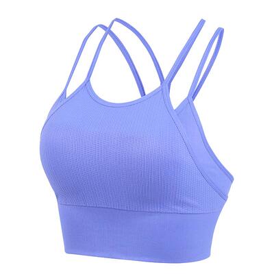 annerun假两件健身背心女透气一体杯吊带美背收副乳防震瑜伽文胸