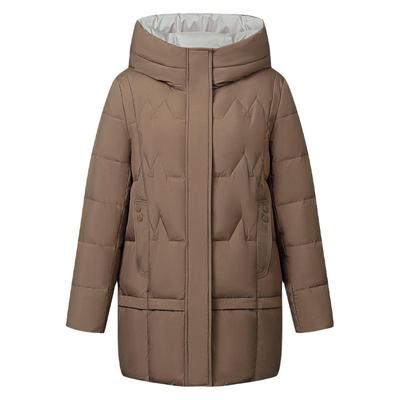 雪中飞妈妈中长款连帽加厚羽绒服