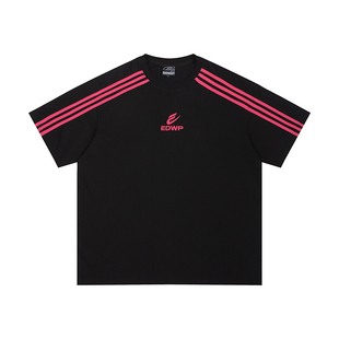 【Endweep官方店】条纹撞色短袖T恤夏季宽松休闲基础百搭情侣上衣