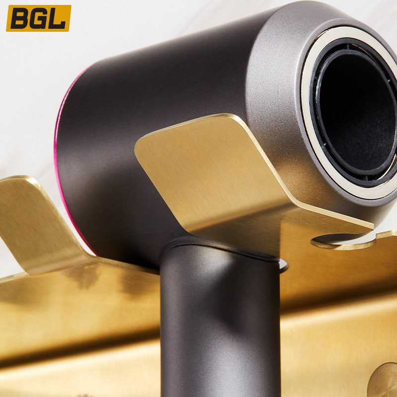 新款浴室吹风机架不锈钢免打孔壁挂风筒架浴室置物架卫生间挂衣钩