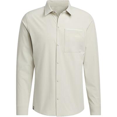 阿迪达斯男士休闲翻领长袖衬衫