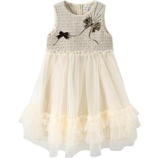 【premium】巴拉巴拉高端线冬网纱背心小香风刺绣纱裙女童连衣裙