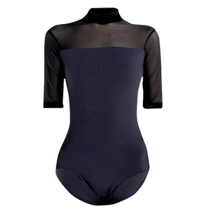 倚玲舞蹈芭蕾舞服女成人连体服练功服新款黑色艺考练功服