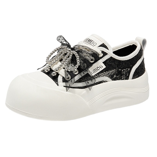 戈美其商场同款2025新款厚底小白鞋女鞋网鞋增高板鞋厚底休闲运动