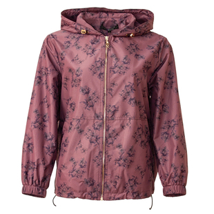 贝特如风衣时尚洋气秋季新款印花夹克中年妈妈女装连帽外套上衣ES