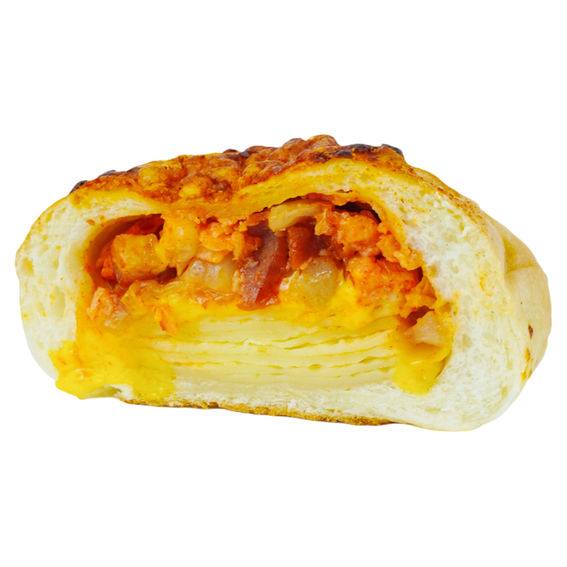 迷可飯 辣白菜培根蟹柳芝士蛋皮歐包|低輕卡早餐飽腹健身手作代餐
