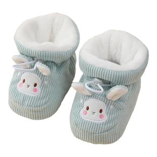 婴儿冬季鞋子保暖防滑加厚0-1岁新生儿男女宝宝加室内护脚绒棉鞋