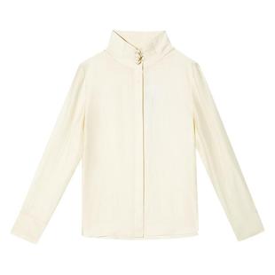 朗姿新中式上衣高级感气质内搭叠穿长袖白衬衫2025年春新款设计感