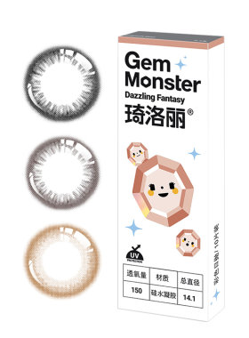 清仓】明基琦洛丽美瞳日抛硅水凝胶10片装Gem彩色隐形眼镜高透氧