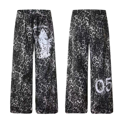 15GET豹纹小众压褶美式街头长裤