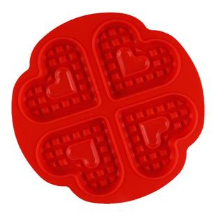 法式创意硅胶爱心形华夫饼松饼格子饼烤箱做蛋糕饼干烘焙制冰模具