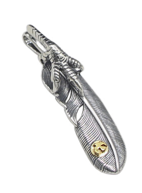 鹰爪纯银复古时尚风百搭羽毛吊坠