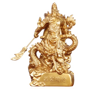 新中式盘龙关公摆件办公室关羽关二爷客厅酒柜玄关摆设桌面装饰品