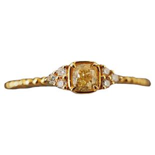 甜美可爱风s925银镶嵌天然黄水晶戒指女款 流行个性设计高档气质