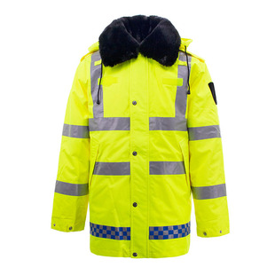 冬季户外男女交通执勤反光棉衣安全救援防寒防水棉服加厚加棉雨衣