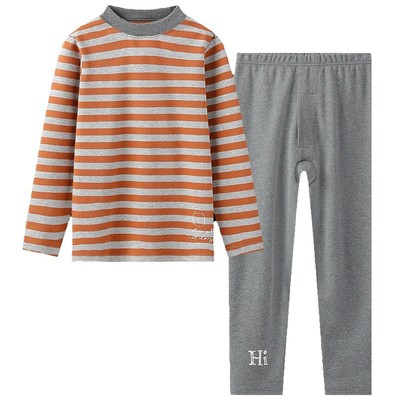 英博伦男童纯棉秋衣秋裤3-8-12岁男宝宝100%全棉内衣半高领薄打底