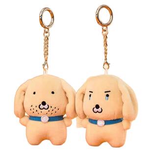 韩国正版SOOBOOKZ流泪胡茬小狗猫毛绒钥匙扣玩偶挂件礼物