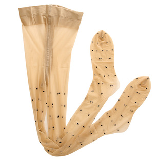 波点丝袜女防勾丝T裆圆点肉色连裤袜0d超薄款夏季点点白丝不掉档