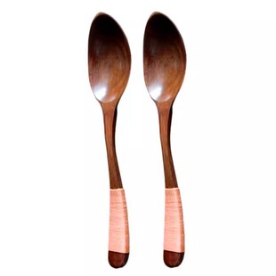 楠木勺长柄实木汤勺木勺子吃饭用长柄汤匙食品级调羹家用蜂蜜勺