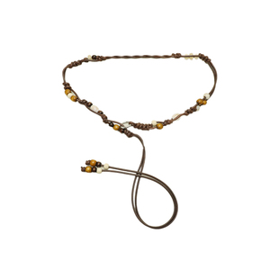 复古民族风波西米亚手工编织细腰绳女腰链串珠配裙子棕色腰带配饰