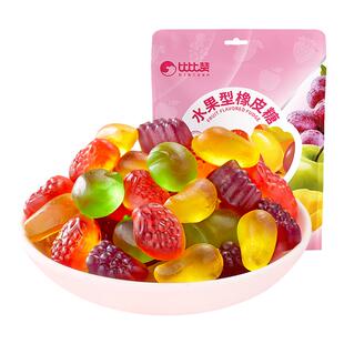 比比赞水果型果汁橡皮糖网红爆款招待怀旧软糖小吃休闲零食品喜糖