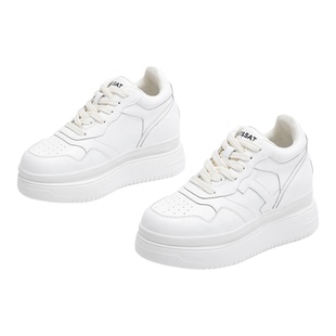 星期六内增高9CM松糕鞋子女款2026春季新款厚底隐形增高小白板鞋