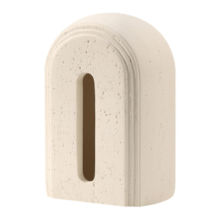 侘寂风纸巾盒高级感客厅高档轻奢卧室创意洞石复古桌面立式抽纸盒