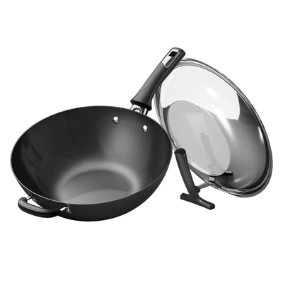 爱仕达铸铁炒锅铁锅无涂层不生锈