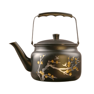 不锈钢茶壶浮雕贴花提梁壶家用凉水壶茶具传统奶茶壶中式泡酒壶