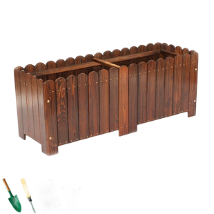 防腐木花箱种植箱户外阳台庭院花箱组合长方形院子花槽花盆实木质