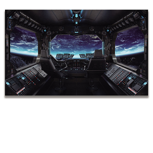 星空图墙贴海报宇航员飞船地球宿舍卧室超大唯美壁画贴纸定制自粘