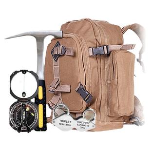 户外地质工具套装背包勘探工具抛光锤DQL-8罗盘仪放大镜四大件