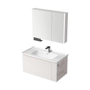 九牧官方现代简约美妆收纳侧边收纳浴室柜组合卫生间陶瓷一体盆