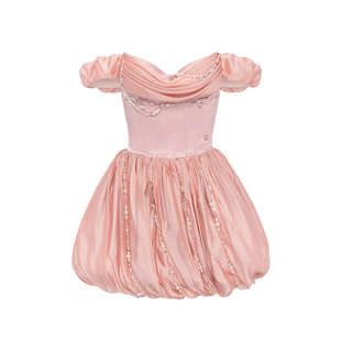 Sheer Luck Tahlia 手工定制珠链抹胸收腰泡泡裙蓬蓬裙