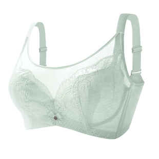 古蒂花文胸超薄水晶杯大胸显小 全罩C杯夏文胸蕾丝透气侧收女3029