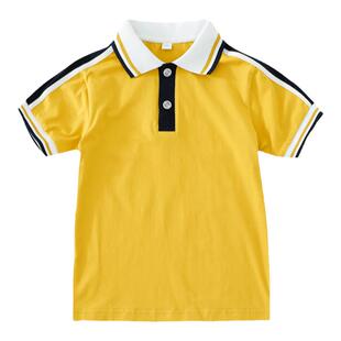 幼儿园服T短袖t恤纯棉polo衫面料男生女生孩子夏款纯色夏季团体衫