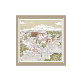 上海故事2026春夏新款真丝印花中方巾妈妈款桑蚕丝巾送长辈礼盒装