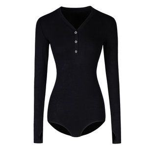 美辰[四叶草]舞服拉丁舞蹈服连体上衣冬季成人女长袖国标舞练功服