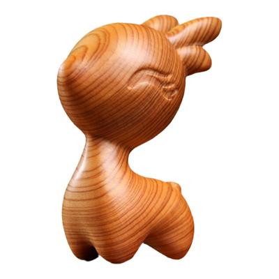 天然崖柏一鹿平安摆件